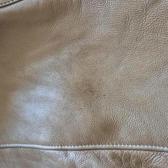 Vintage Leather Ranch 1980s Dolman Sleeve Tan Shearling Jacket, Size M - Picture 13 of 15